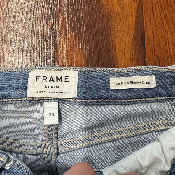 FRAME Le High Skinny Crop Distressed Jeans – Size 25 - Picture 3 of 4